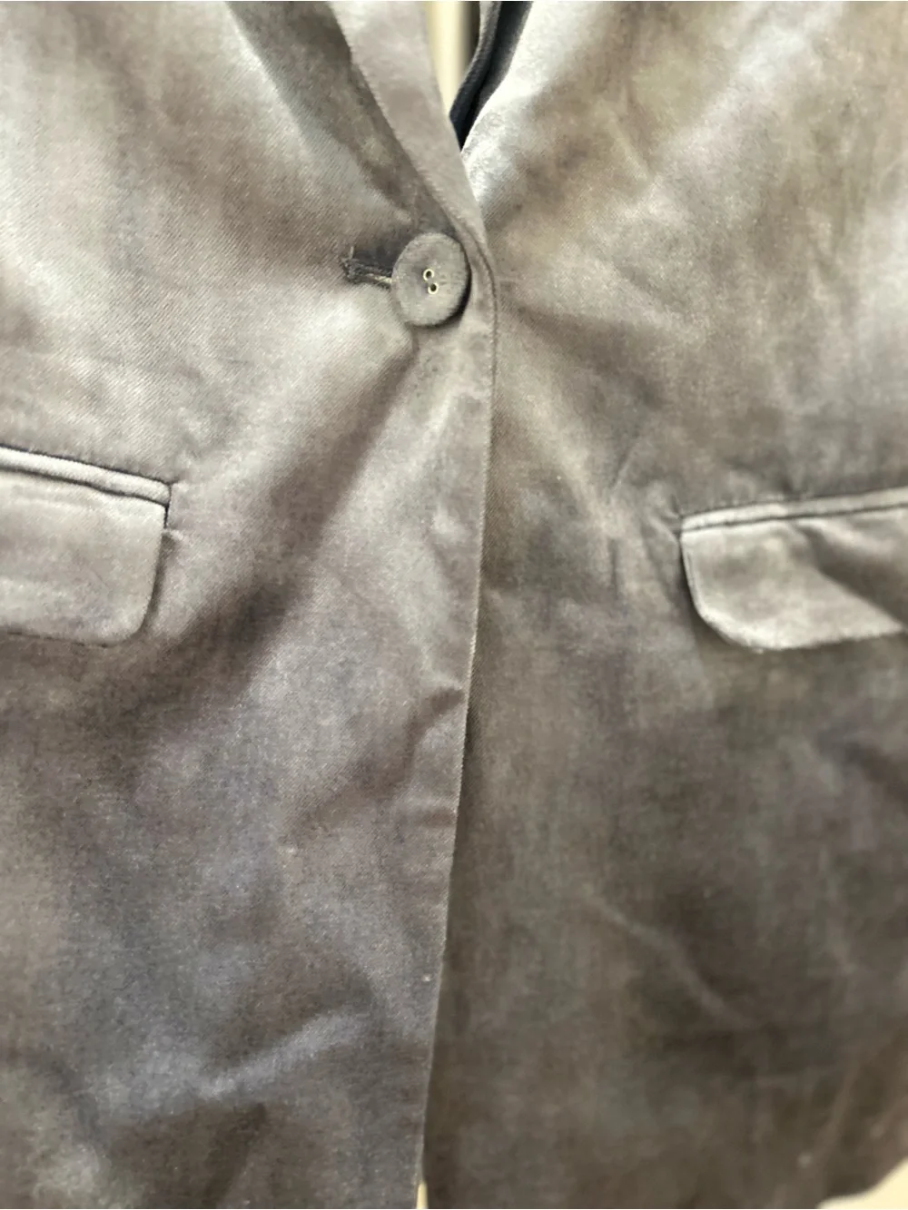 CAbi Velvet Single-Button Blazer in Slate Blue - Picture 2 of 9
